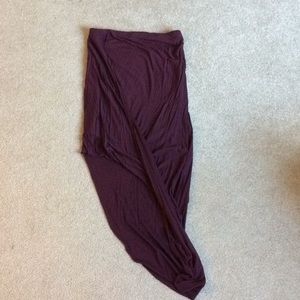 Purple asymmetrical wrap style skirt
